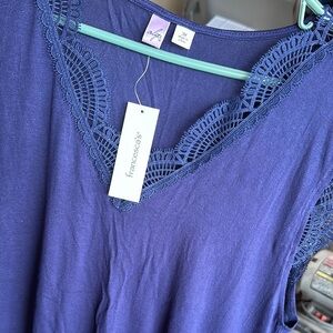 Francesca's Blue Lace Trim Dress